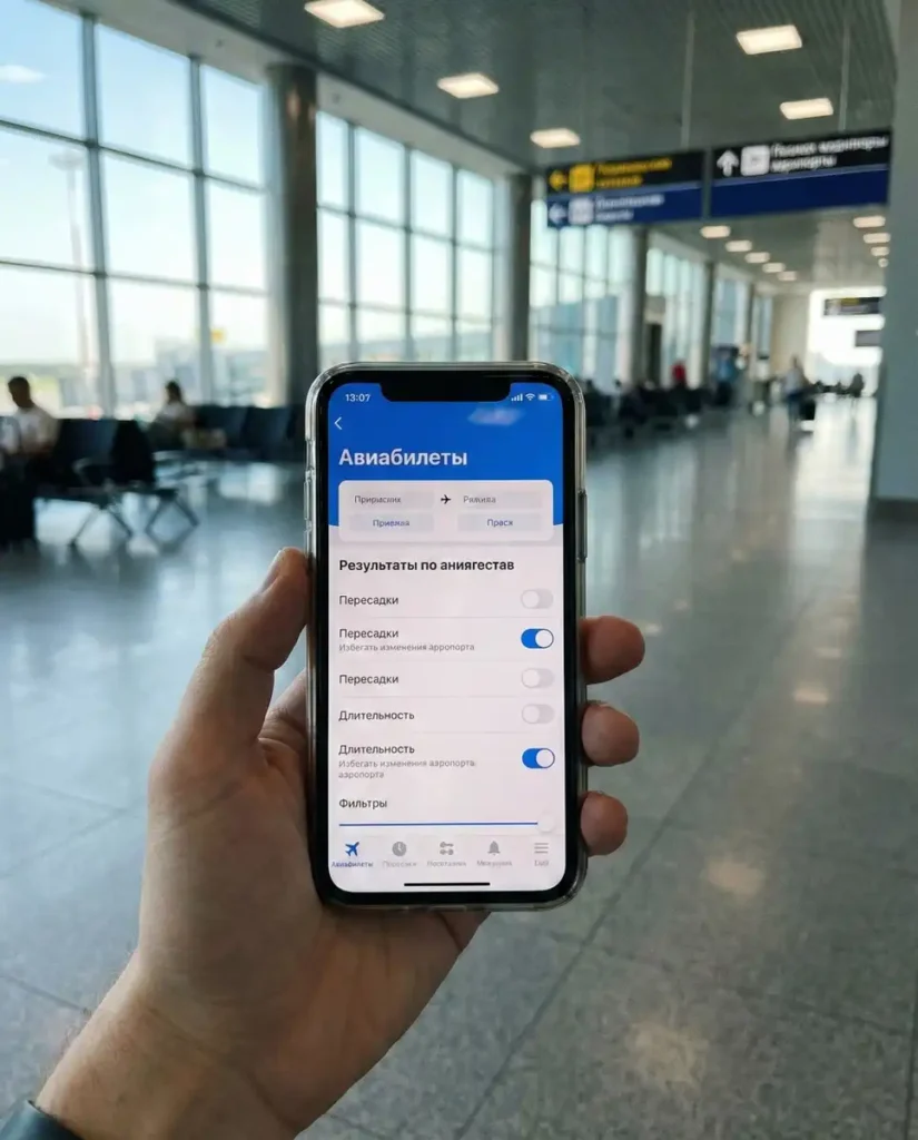 Настройка фильтров в мобильном приложении: удобный поиск билетов на Aviasales прямо в аэропорту