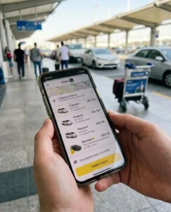 Экран смартфона с выбором тарифов: удобный сервис Яндекс Go в ОАЭ